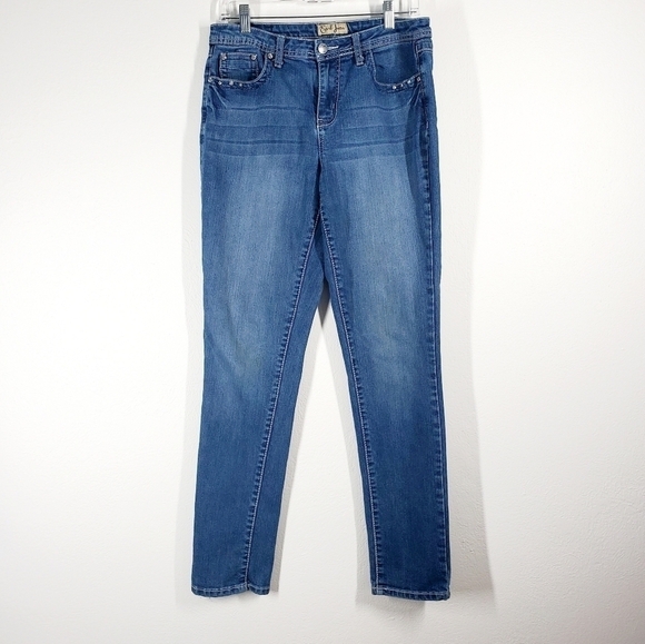 EARL JEAN EMBELLISHED POCKET JEANS - Picture 1 of 6